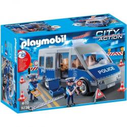 Playmobil 9236 City Action Furgone della polizia con posto di blocco